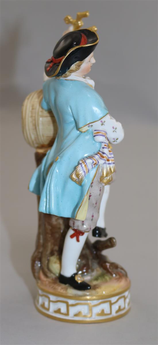 A Meissen figure of a young wine maker, late 19th century, after the model by Acier, 18cm